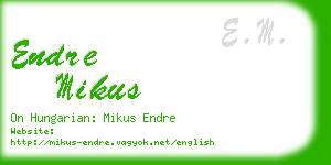 endre mikus business card